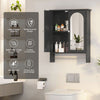 Black Bathroom Mirror Cabinet With Laundry Rack Wall Mounted For Bathroom Modern