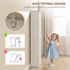 Slim Shoe Storage Cabinet with 4 Flip Drawers and Adjustable Divider White