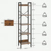 5 Tier Corner Shelves Rustic Bookshelf Storage Display Shelf Units Freesta