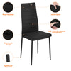 New Set of 6 Dining Chairs Padded Seat High back Metal Legs Home Furniture Krxif