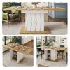 Extendable Dining Table, Telescopic Table 110-140cm with Storage Cabinet, White
