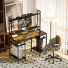 Computer Desk Home Office Gaming Desk Monitor Stand Power Outlets LED Lights