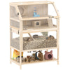 Wooden Hamster Cage, 3 Tier Small Animal Cage with Storage Shelf