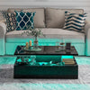 LED Coffee Table, High Gloss Cocktail Center Table with 20 RGB Light Colors, Adj