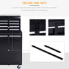 2 in 1 Metal Tool Cabinet Cart Storage Box Cabinet w/ 5 Drawers Pegboard Chest