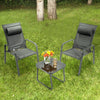 3PCS Conversation Furniture Patio Bistro Set Coffee Table and 2 Stackable Chair