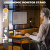 Computer Desk Home Office Gaming Desk Monitor Stand Power Outlets LED Lights