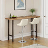 Set of 2 Black Bar Stools, Chicago, Faux Leather, swivel, height adjustable