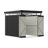 Galvanised Metal Garden Shed Outdoor Tool Storage House with Lockable Door Black