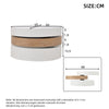 Round Rotating Coffee Table w/ 360° Swivel Layer & Storage, White + Wood Grain