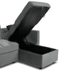Milo Grey Corner Sofa Bed with Storage Velvet Pull Out Bed Left or Right Chaise