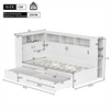 Daybed 3FT Single Wooden Storage Bed w/ Drawers & Shelves for Kids, Teenagers