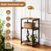 Sofa Side Table 3-Tier End Table Bedside Table with Metal Frame Nightstand