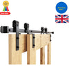 200cm Heavy-Duty Sliding Barn Door Track Kit - Elegant Double Door Solution