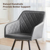 2 Swivel Faux Leather Dining Chairs Rotatable Metal Legs Kitchen Chairs Modern