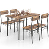COSTWAY 5-Piece Industrial Kitchen Furniture Dining Table Set for 4-Coffee