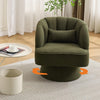 360° Swivel Accent Chair Upholstered Barrel Chair w/Striped Backrest Living Room