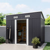 8x4ft Metal Garden Shed Tool Storage Shed Outdoor With Free Base Foundation Vent
