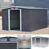 10X8FT Metal Steel Garden Shed Apex Roof W/ Free Base Storage House Ventilation