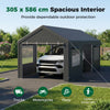 Outdoor Car Shelter 586 x 305 cm Carport with Removable Sidewalls