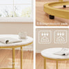 Round Coffee Table Set of 2 Stacking Side End Table Nesting Tables Marble Effect