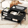 Lift Top Coffee Table Living Room Table w/ Storage Shelf-Black
