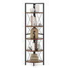 5 tier Corner Bookshelf 160 CM Tall Corner Storage Shelves-Coffee