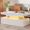 High Gloss LED Coffee Table With Storage 2 Drawers Modern Living Room Furniture