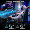 Gaming Desk with LED Lights & Power Outlet, Computer Desk with Monitor Stand