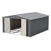 12x14FT Galvanized Metal Garden Shed Lockable Door Tool Storage shed, Grey