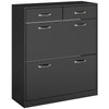 Slim Shoe Cabinet with 2 Flip Drawers for 12 Pairs of Shoes Black