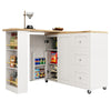 DINING BAR KITCHEN ISLAND TABLE STORAGE CABINET OPEN SHELVES DINING ROOM WHITE