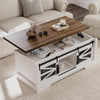 Lift Top Coffee Table with Sliding Barn Door Hidden Storage Lifting Table Top