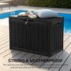 170L Lockable Outdoor Garden Plastic Storage Box Container Chest - Weatherproof