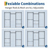 Heavy Duty Portable Metal Wardrobe Closet w/4 Hanging Rods &6 Adjustable Shelves