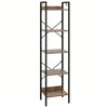5 Tier Corner Shelves Rustic Bookshelf Storage Display Shelf Units Freesta