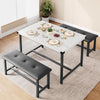 Dining Table Set for 4 w/ 2 Upholstered Benches, Space Saving Kitchen Table Set