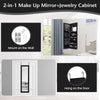 Wall-mounted Jewelry Storage Cabinet Door Hanging Jewelry Armoire w/ Full Mirror