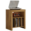 Industrial Record Player Cabinet with Wheels, Vinyl CD Media Storage Side Table