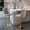 Velvet Swivel Bar Stools Set of 2 Swivel Kitchen Barstools Bar Chairs Grey Black