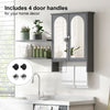 Black Bathroom Mirror Cabinet With Laundry Rack Wall Mounted For Bathroom Modern