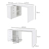 Computer Desk Table Workstation L Shape File Cabinet White Home Office