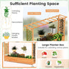 Raised Garden Bed Fir Wood Climbing Planter Box w/2-Sided Trellis