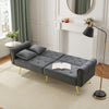 Modern Sofa Bed 2 Seater Click Clack Settee Recliner Couch with Metal Legs Grey
