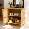 Sideboard Storage Cabinet Cupboard Buffet with Rattan Door Dining Room Furniture