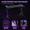 Gaming Desk witn LED RGB Computer Table with Cup Holder & Headphone Hook Black