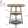 90cm Industrial Round Table 3-Tier Counter Height Table for Small Space