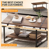 Metal Frame Center Table 2-Tier Farmhouse 41'' Large Coffee Table with Storage