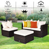 4 PCS Rattan Patio Conversation Set Outdoor Furniture Sofa Set w/ Coffee Table