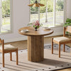 Round Dining Table for 2-4 Person, 80cm Farmhouse Kitchen Table for Dining Room